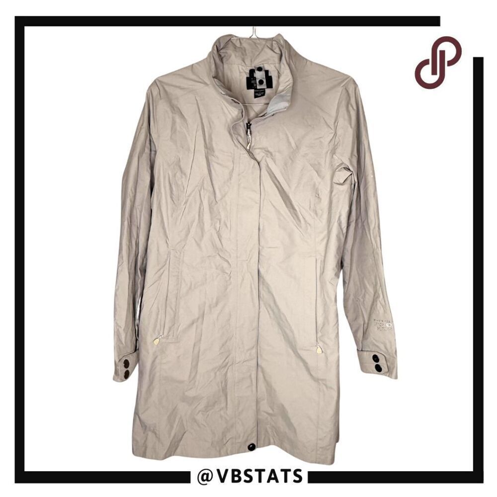 Mountain Hard Wear Women's Full-Zip Mock‎ Neck Trench Coat Beige Size Large